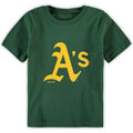 Toddler Oakland Athletics Green Primary Team Logo T-Shirt product image 1, provided for visual reference and product detail