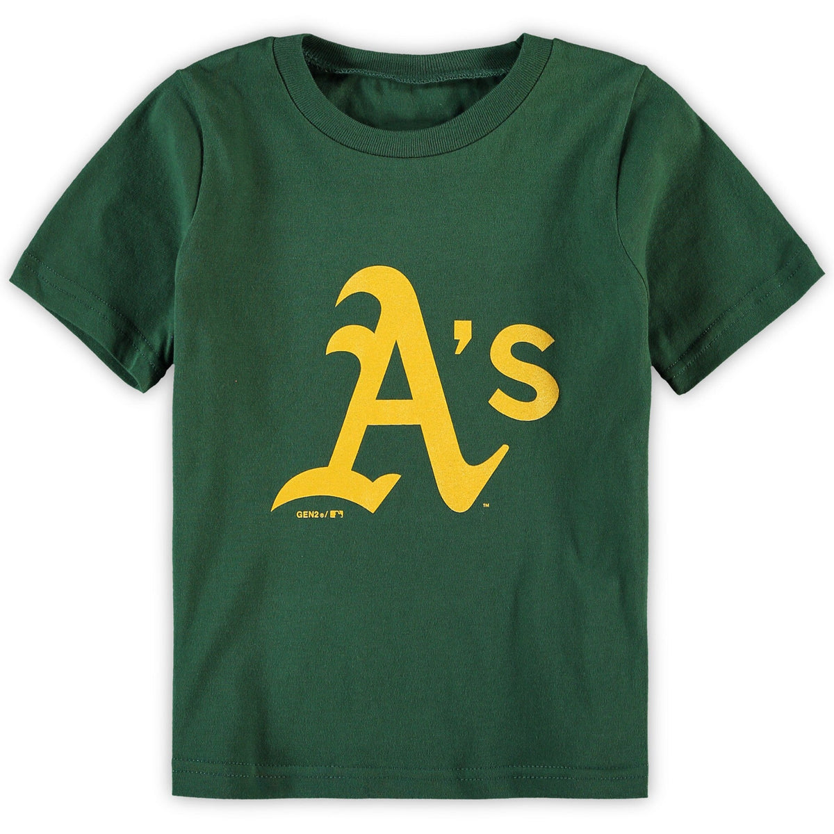 Toddler Oakland Athletics Green Primary Team Logo T-Shirt product image 1, provided for visual reference and product detail