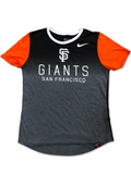 NIKE Women TRI CREW T-SHIRT-BLACK/GREY/ORANGE product image 1, provided for visual reference and product detail review