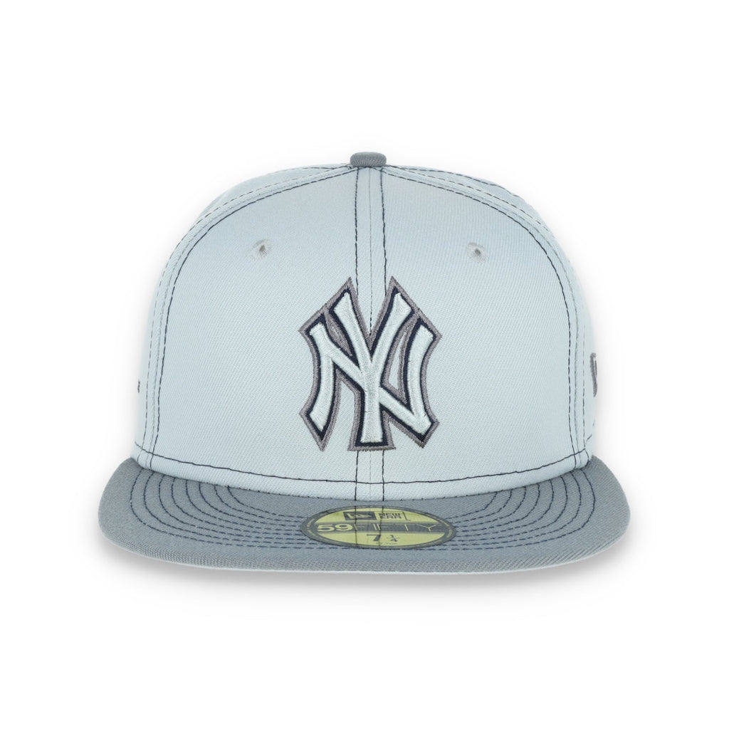 New York Yankee Gray Pop 59FIFTY Fitted Hat- Gray product image 1, provided for visual reference and product detail review