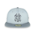 New York Yankee Gray Pop 59FIFTY Fitted Hat- Gray product image 1, provided for visual reference and product detail review