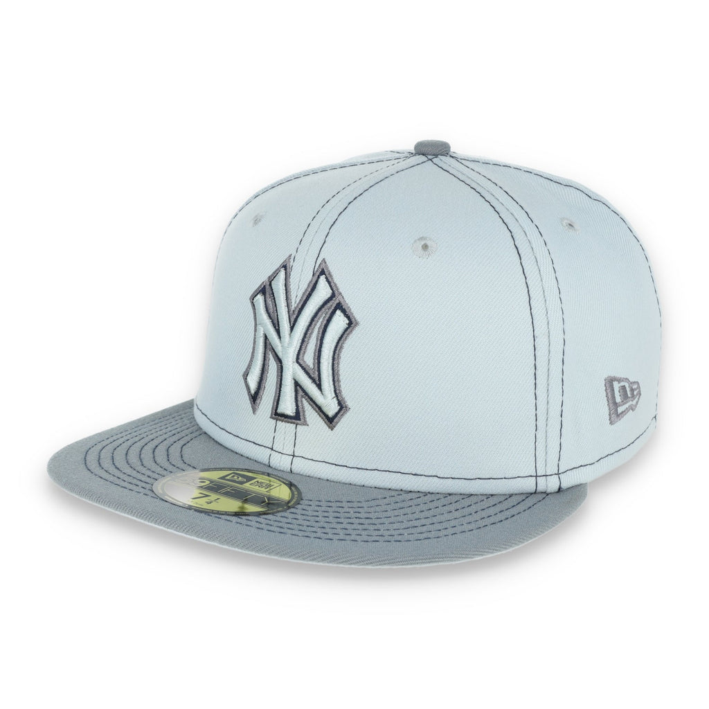 New York Yankee Gray Pop 59FIFTY Fitted Hat- Gray product image 2, provided for visual reference and product detail review