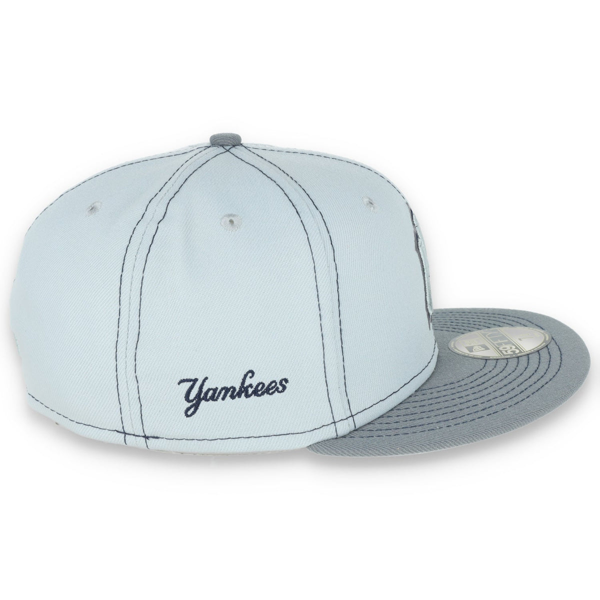 New York Yankee Gray Pop 59FIFTY Fitted Hat- Gray product image 5, provided for visual reference and product detail review