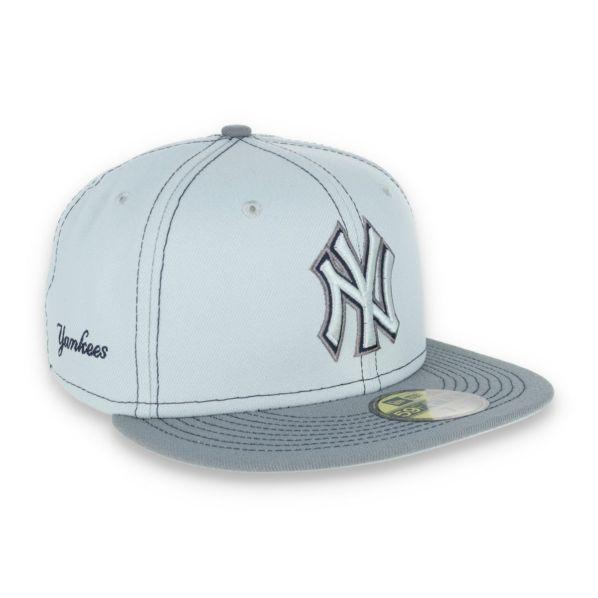 New York Yankee Gray Pop 59FIFTY Fitted Hat- Gray product image 6, provided for visual reference and product detail review