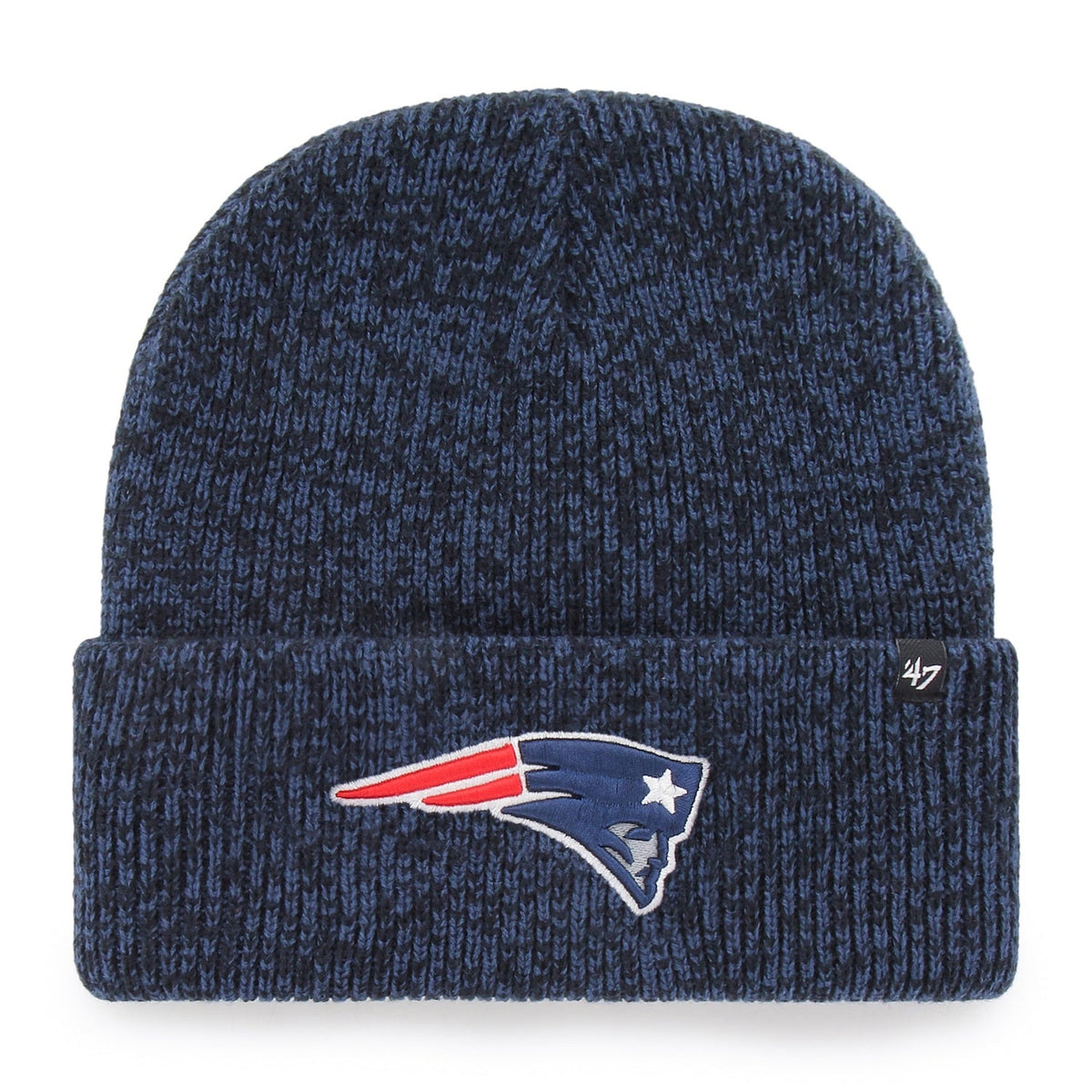 New England Patriots '47 Navy Brain Freeze Cuffed Knit Hat product image 1, provided for visual reference and product detail