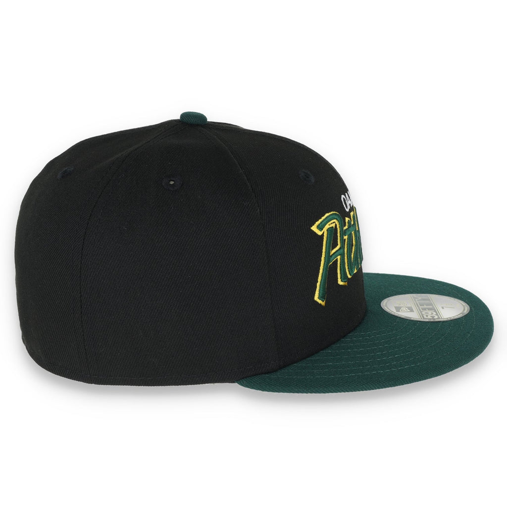 New Era 59Fifty Oakland Athletics SCRIPT CAP- BLK/GRN product image 6, provided for visual reference and product detail