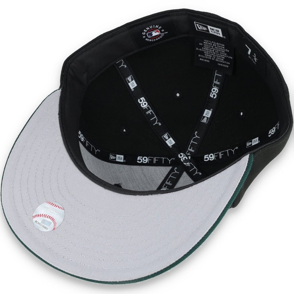 New Era 59Fifty Oakland Athletics SCRIPT CAP- BLK/GRN product image 7, provided for visual reference and product detail
