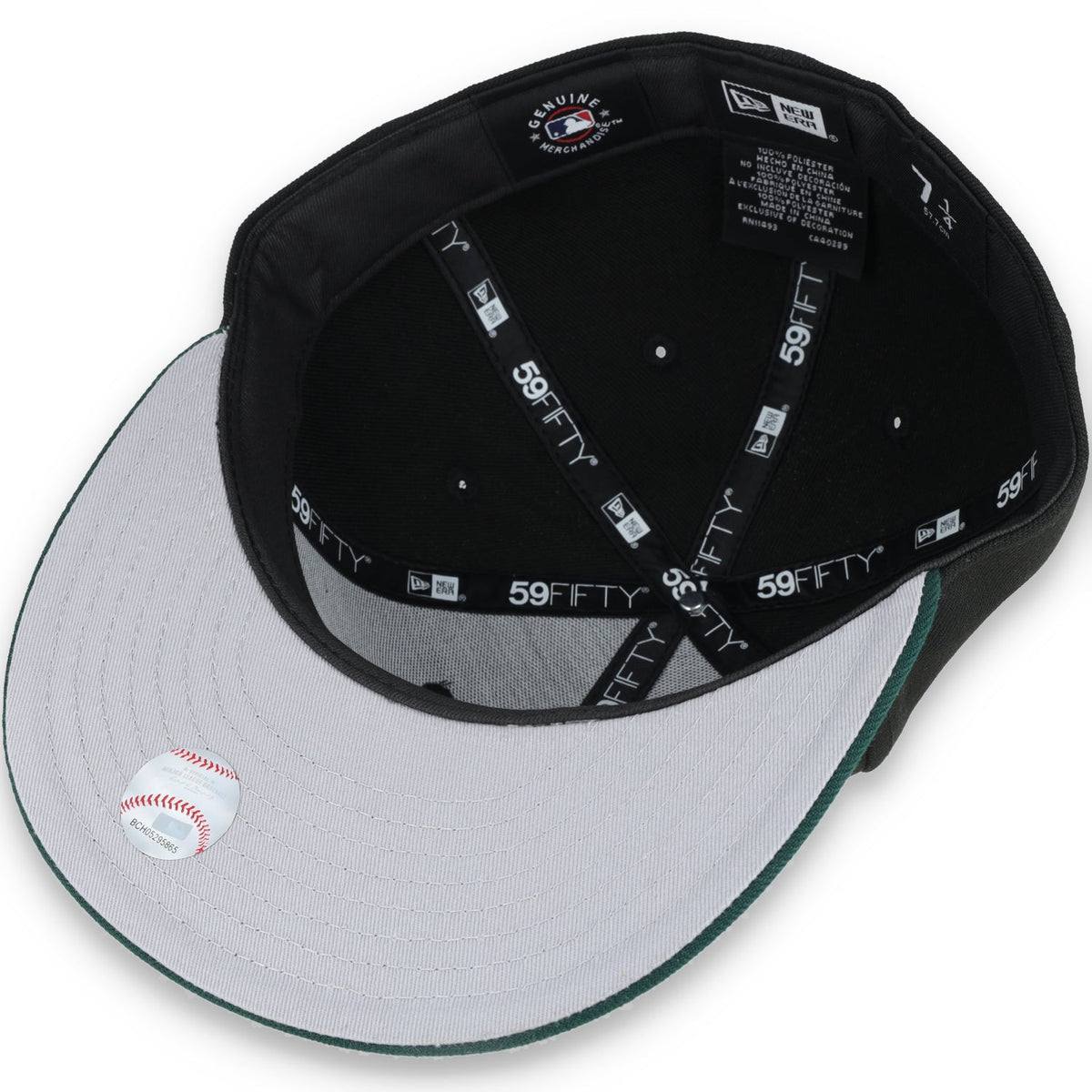 New Era 59Fifty Oakland Athletics SCRIPT CAP- BLK/GRN product image 7, provided for visual reference and product detail