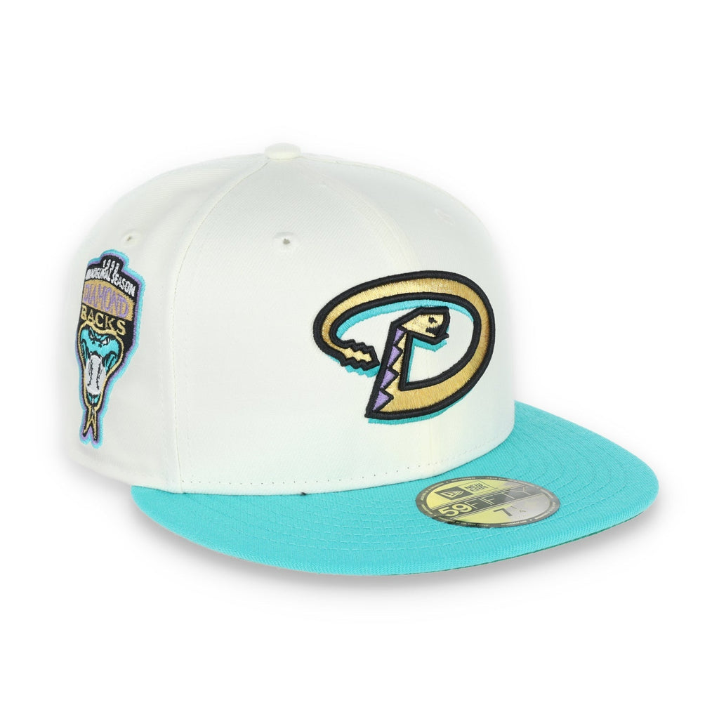 New Era Arizona Diamondbacks Patch 59FIFTY Fitted Ivory Hat product image 1, provided for visual reference and product