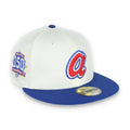 New Era Atlanta Braves 150th Anniversary Patch 59FIFTY Fitted Ivory Hat product image 1, provided for visual reference and