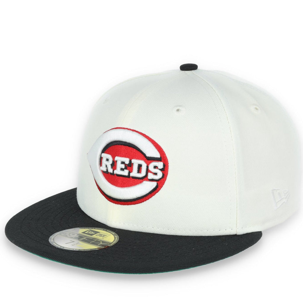 New Era Cincinnati Red Patch 59FIFTY Fitted Ivory Hat product image 1, provided for visual reference and product detail