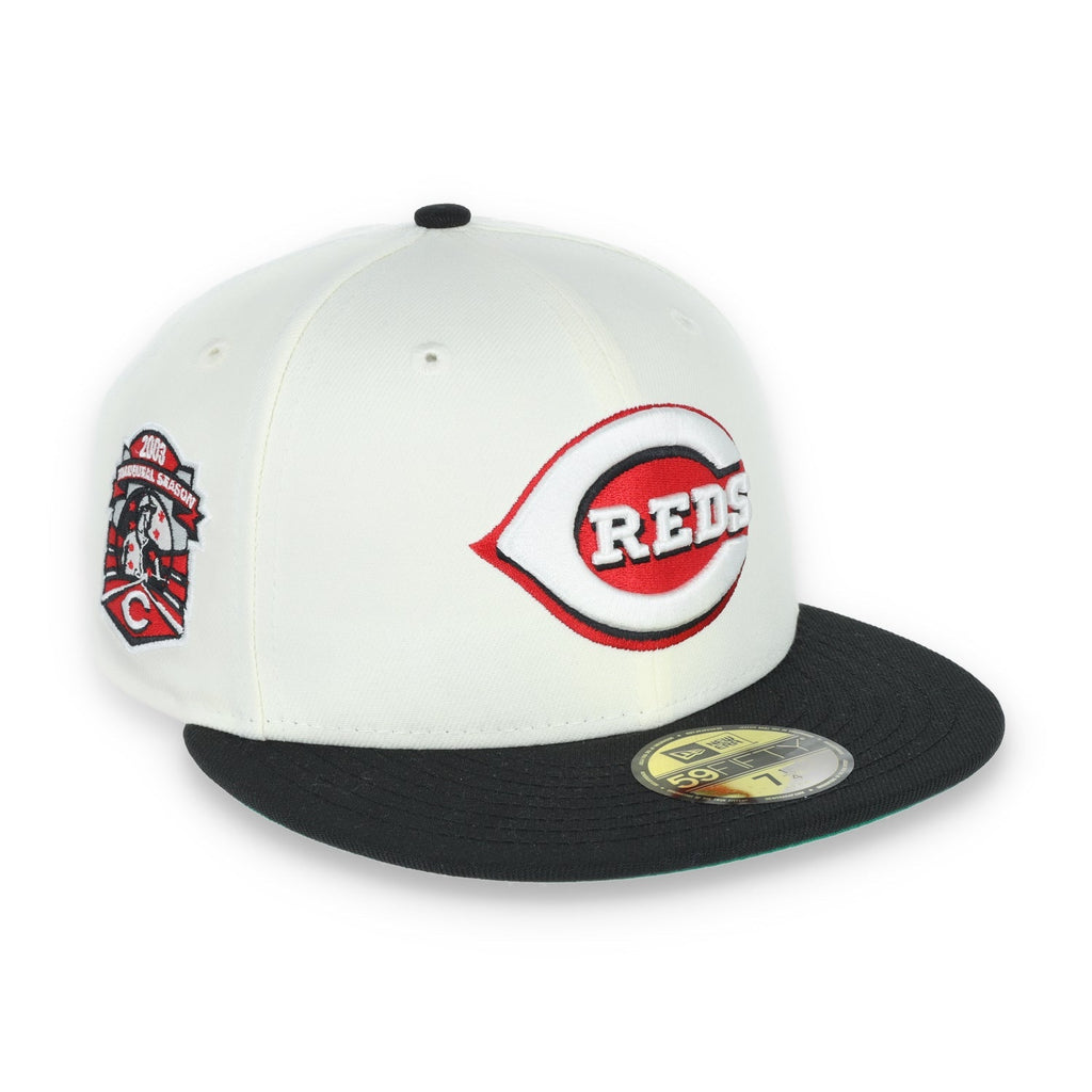 New Era Cincinnati Red Patch 59FIFTY Fitted Ivory Hat product image 2, provided for visual reference and product detail