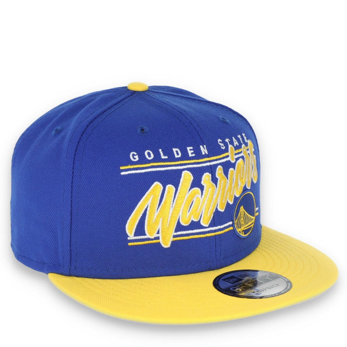 New Era Golden State Warriors Team Script 9FIFTY Snap Hat product image 1, provided for visual reference and product detail