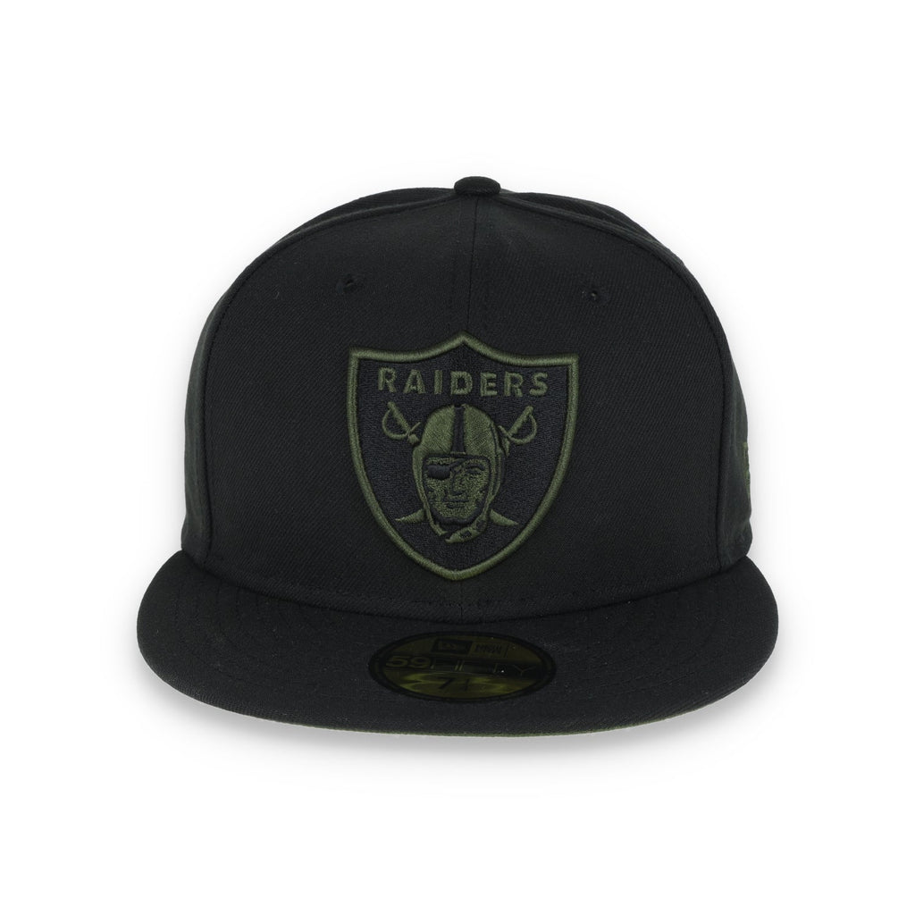New Era Las Vegas Raiders Shield 59FIFTY Fitted HAT-RIFLE GREEN product image 2, provided for visual reference and product
