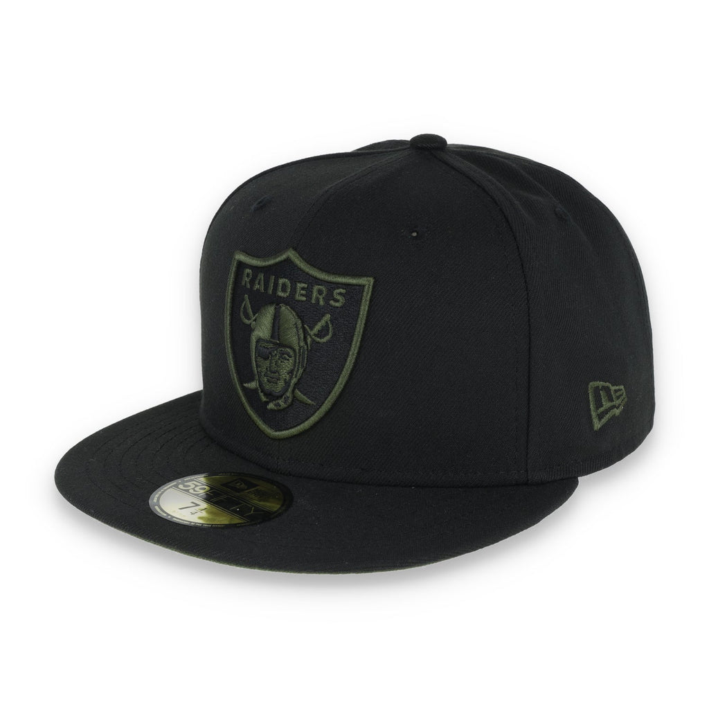 New Era Las Vegas Raiders Shield 59FIFTY Fitted HAT-RIFLE GREEN product image 3, provided for visual reference and product