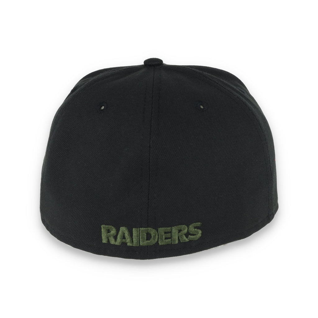 New Era Las Vegas Raiders Shield 59FIFTY Fitted HAT-RIFLE GREEN product image 5, provided for visual reference and product