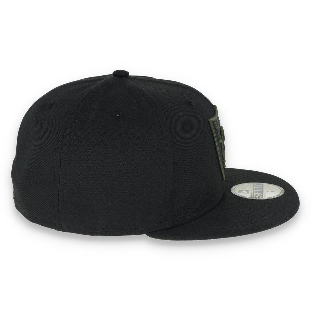 New Era Las Vegas Raiders Shield 59FIFTY Fitted HAT-RIFLE GREEN product image 6, provided for visual reference and product