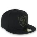 New Era Las Vegas Raiders Shield 59FIFTY Fitted HAT-RIFLE GREEN product image 1, provided for visual reference and product