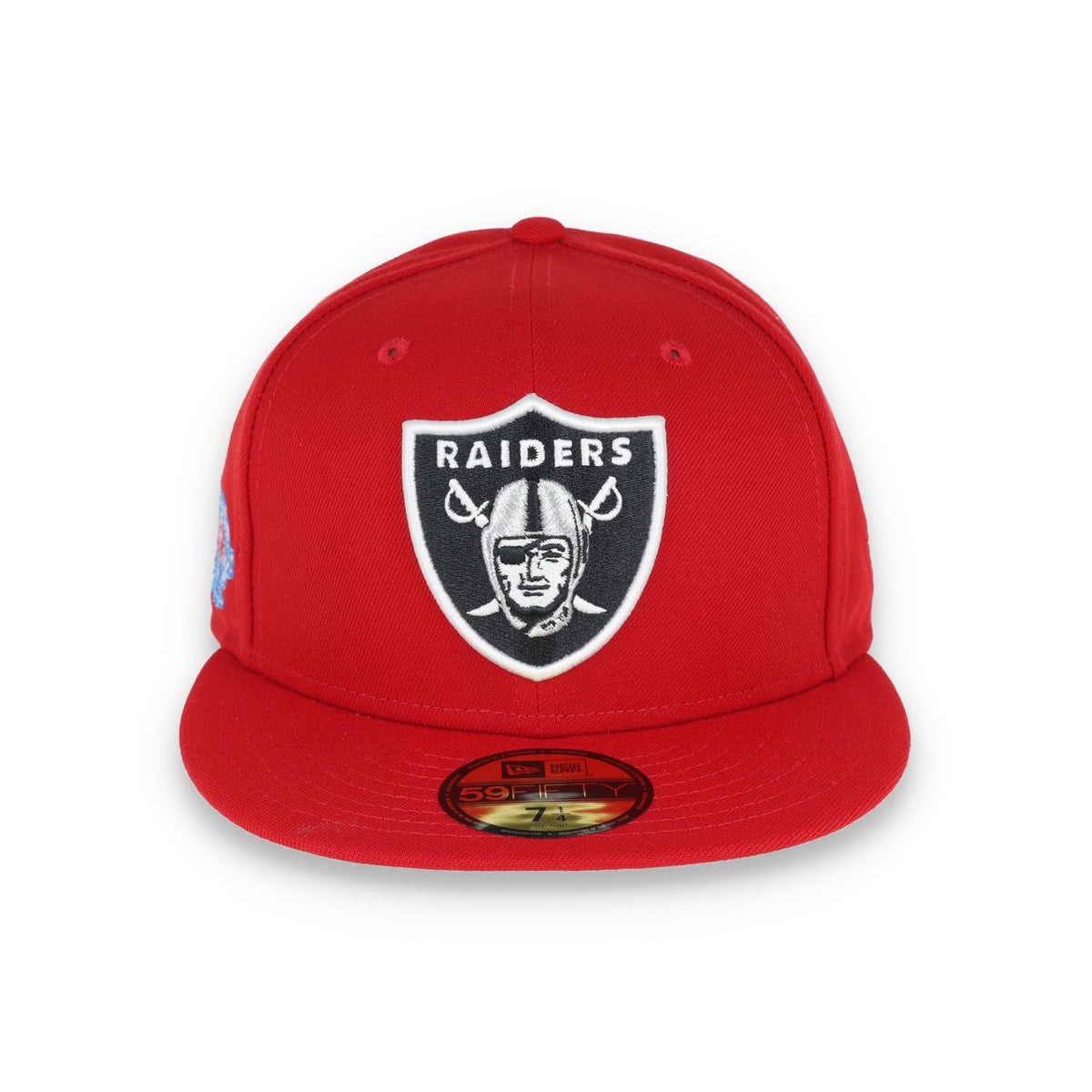 New Era Las Vegas Raiders Shield XVIII Side Patch 59FIFTY Fitted Hat-RED product image 2, provided for visual reference and