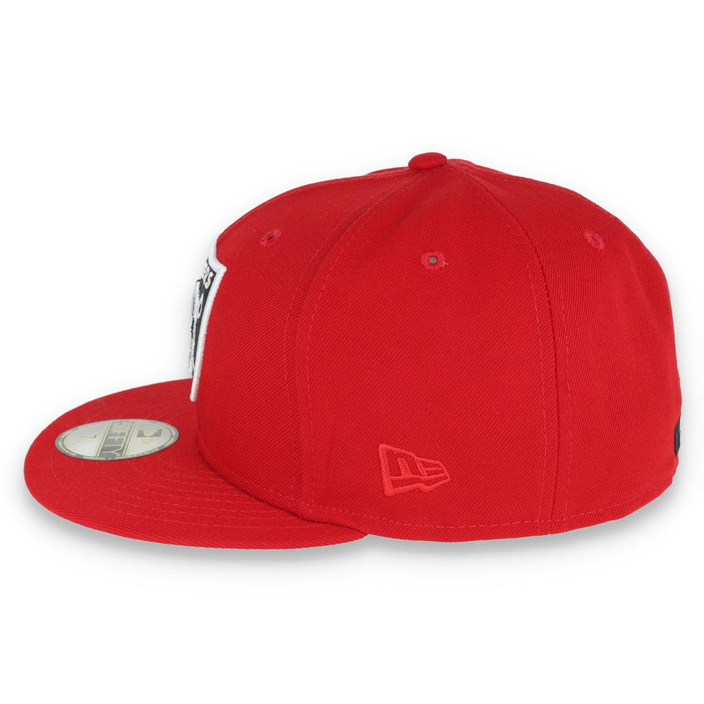 New Era Las Vegas Raiders Shield XVIII Side Patch 59FIFTY Fitted Hat-RED product image 4, provided for visual reference and