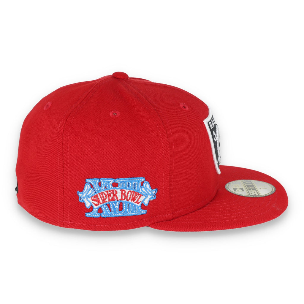 New Era Las Vegas Raiders Shield XVIII Side Patch 59FIFTY Fitted Hat-RED product image 6, provided for visual reference and