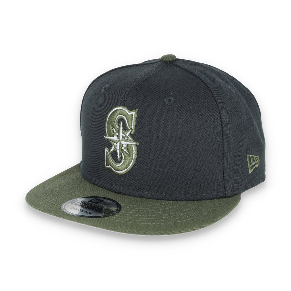 New Era Seattle Mariners 2-Tone Color Pack 9FIFTY Snapback Hat-Grey/Olive product image 3, provided for visual reference and