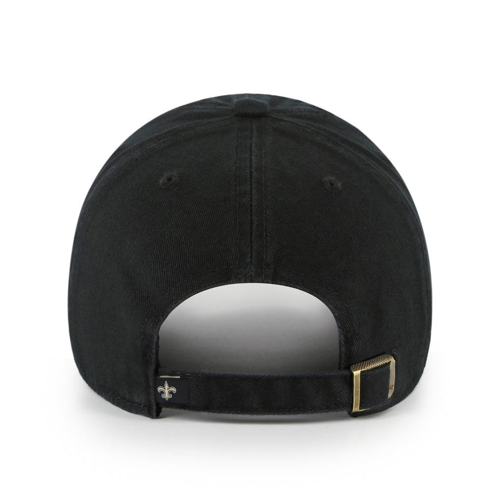 New Orleans Saints '47 Clean Up Black Adjustable Hat product image 2, provided for visual reference and product detail review