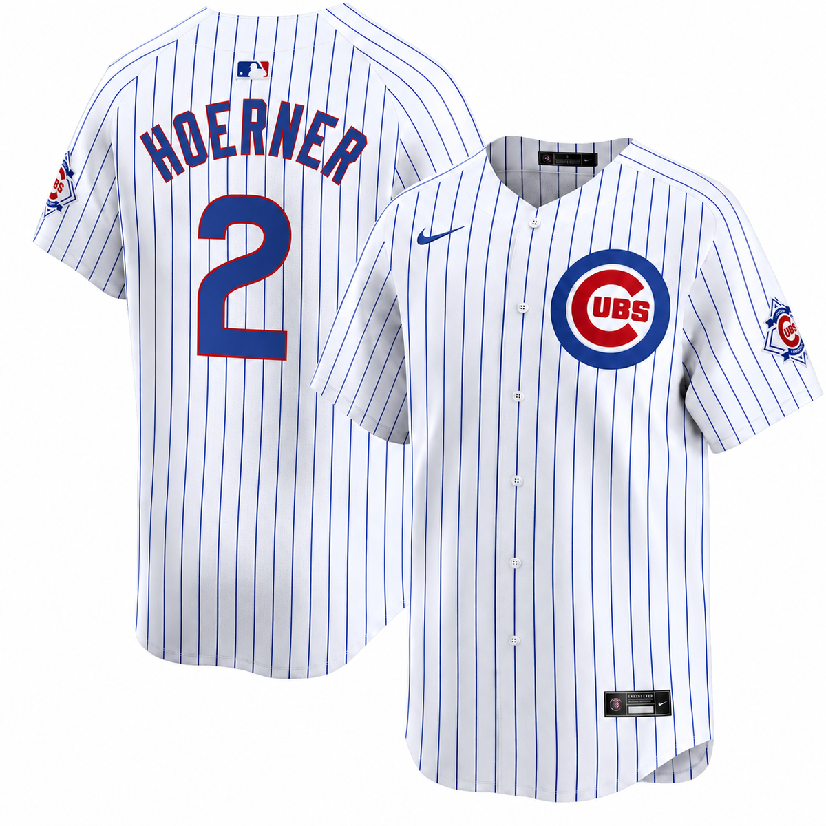Nico Hoerner Chicago Cubs Nike Youth 150th Anniversary Homerun Pinstripe Jersey product image 1, provided for visual