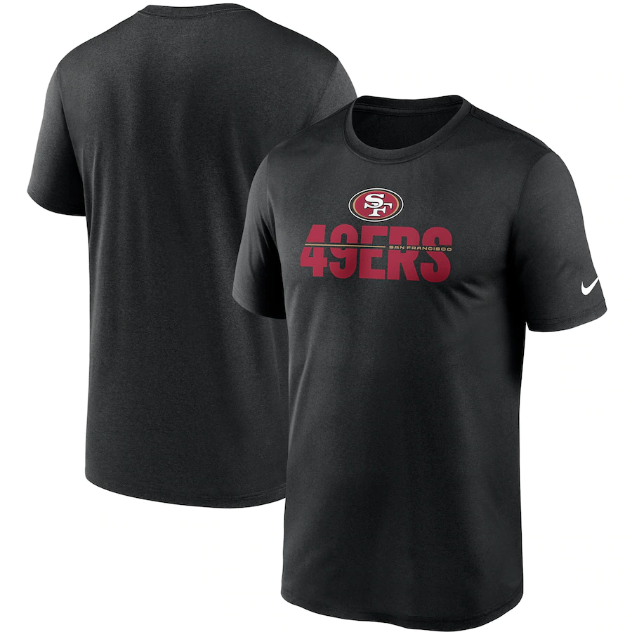 Nike Men San Francisco 49ers Black Legend Microtype Performance T-Shirt product image 2, provided for visual reference and