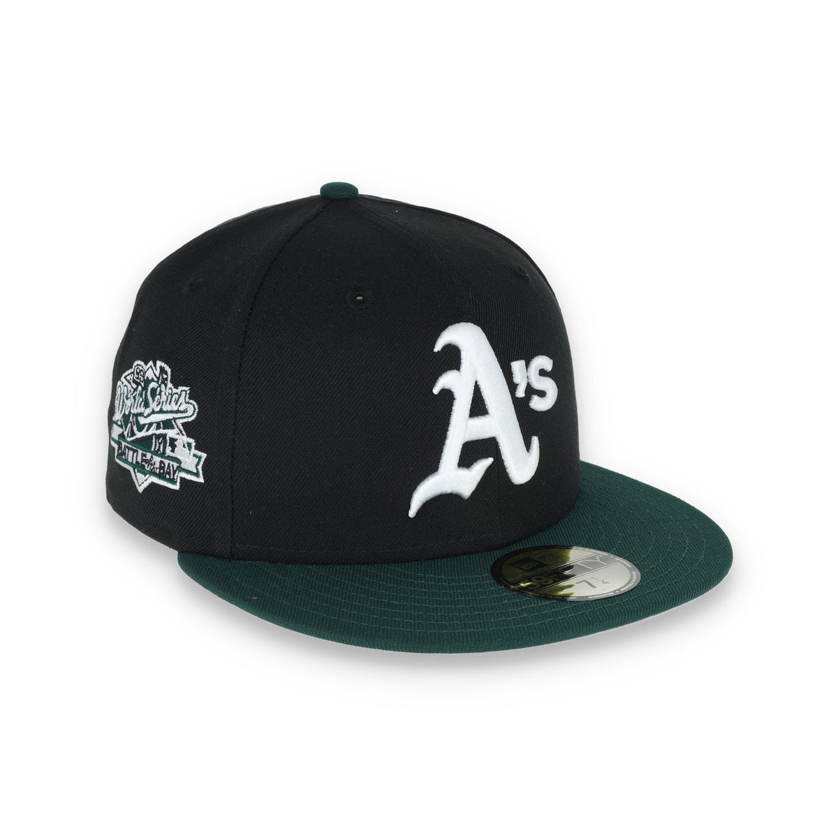 New Era Oakland Athletics 1989 World Series Patch 59FIFTY Fitted-Black/Dk Green product image 1, provided for visual