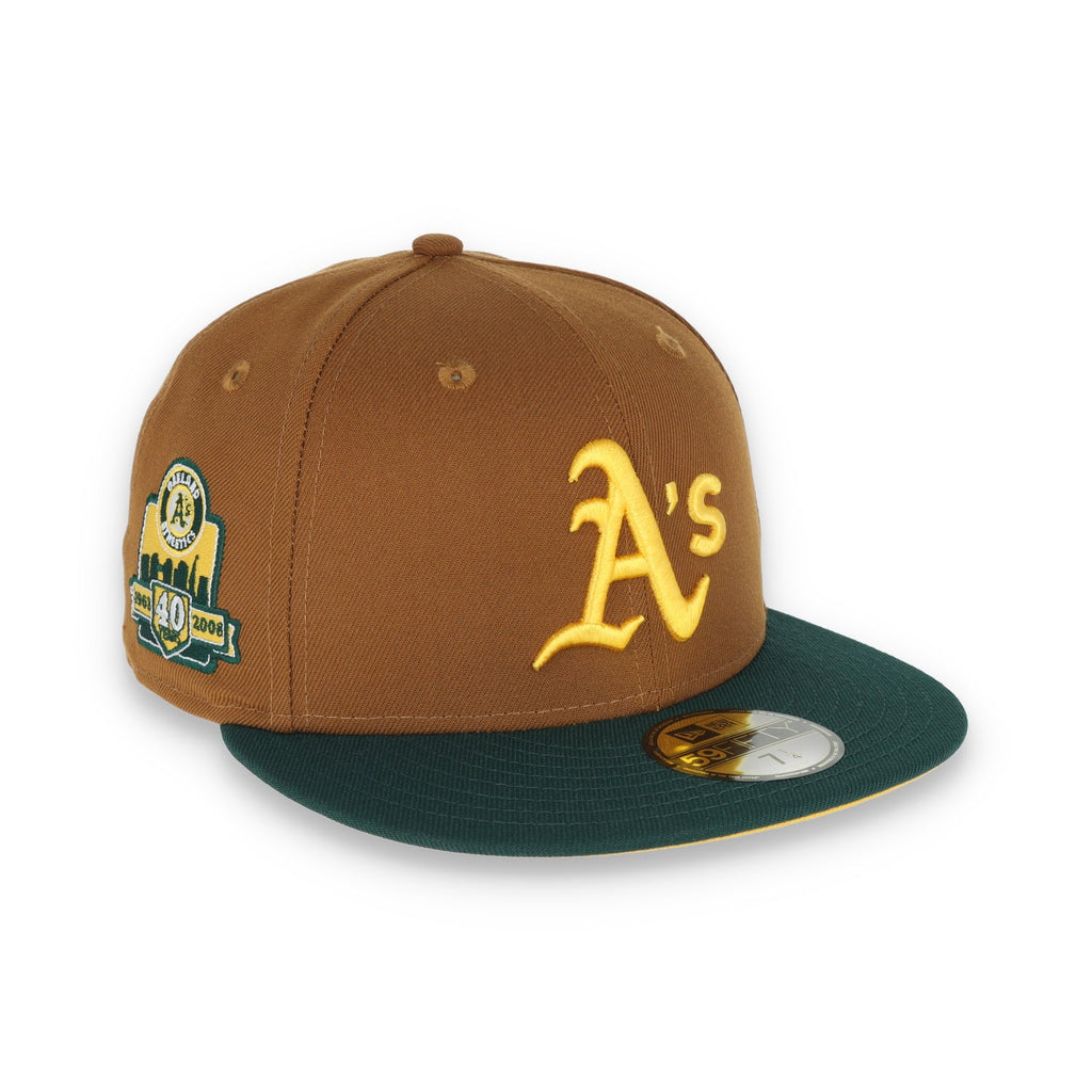 New Era Oakland Athletics 40th Anniversary Patch 59FIFTY Fitted-Peanut/DK Green product image 1, provided for visual