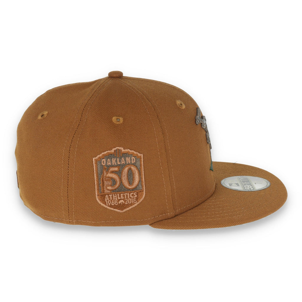 New Era Oakland Athletics 50th Anniversary Patch 59FIFTY Fitted-Peanut/DK Green product image 6, provided for visual