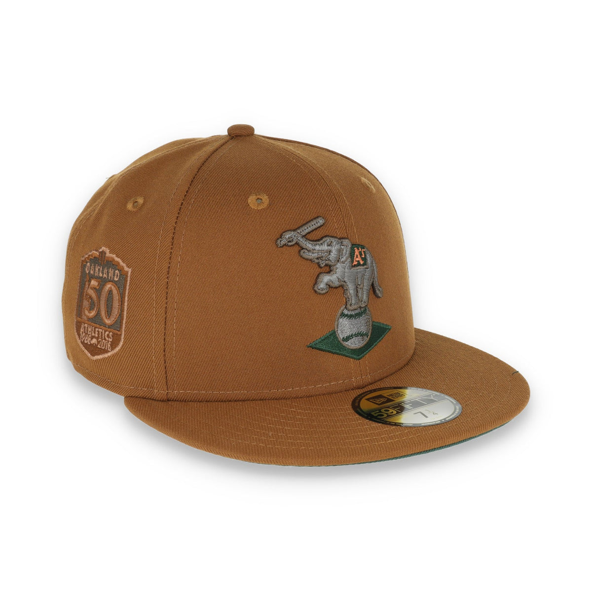 New Era Oakland Athletics 50th Anniversary Patch 59FIFTY Fitted-Peanut/DK Green product image 1, provided for visual