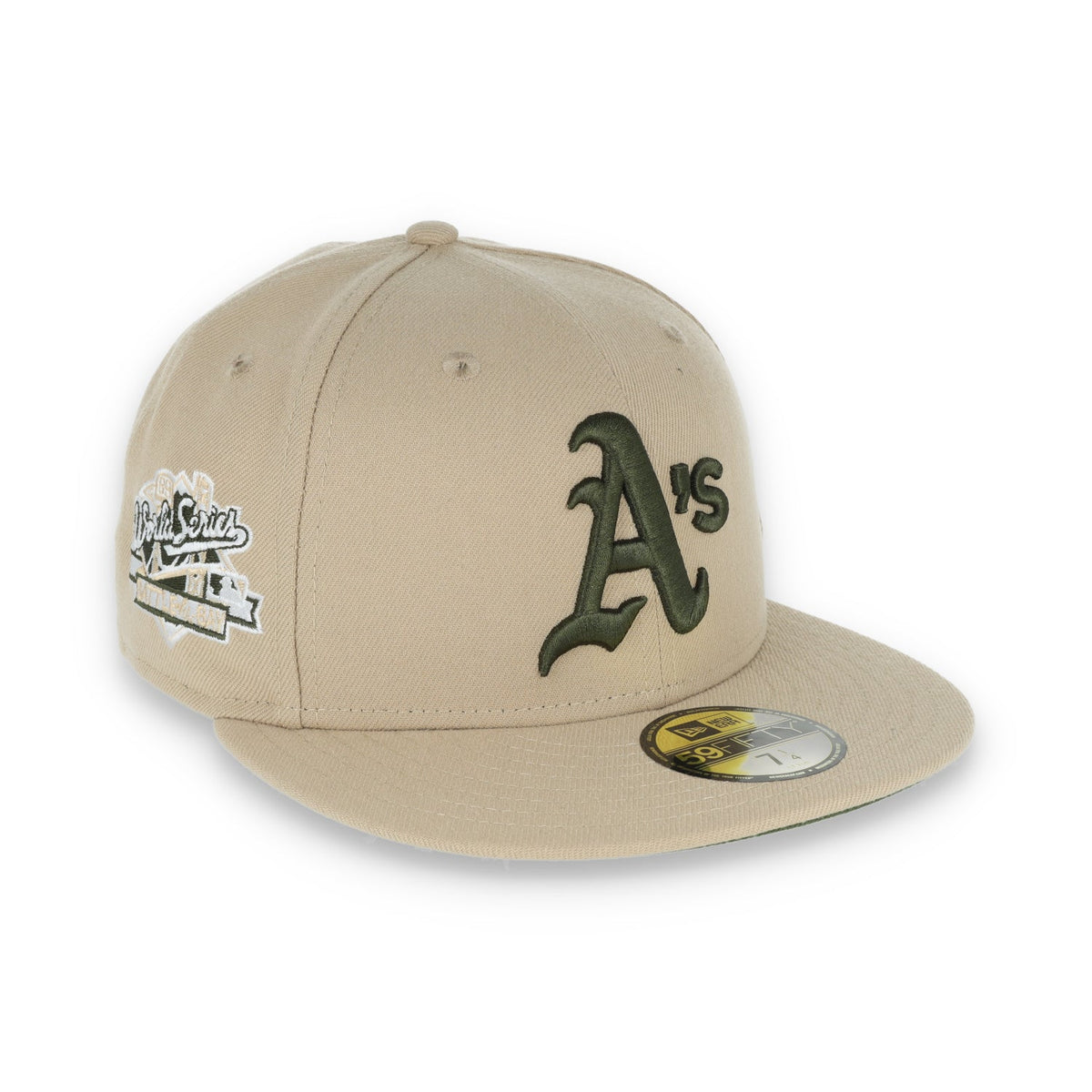 New Era Oakland Athletics 1989 World Series Patch 59FIFTY Fitted-Camel/Rifle product image 1, provided for visual reference