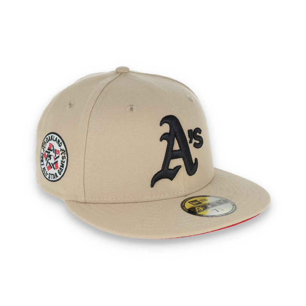 New Era Oakland Athletics 1987 All Star Patch 59FIFTY Fitted-Tan/Black product image 1, provided for visual reference and