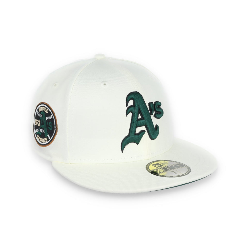 New Era Oakland Athletics 1973 World Series Patch 59FIFTY Fitted-Chrome product image 1, provided for visual reference and