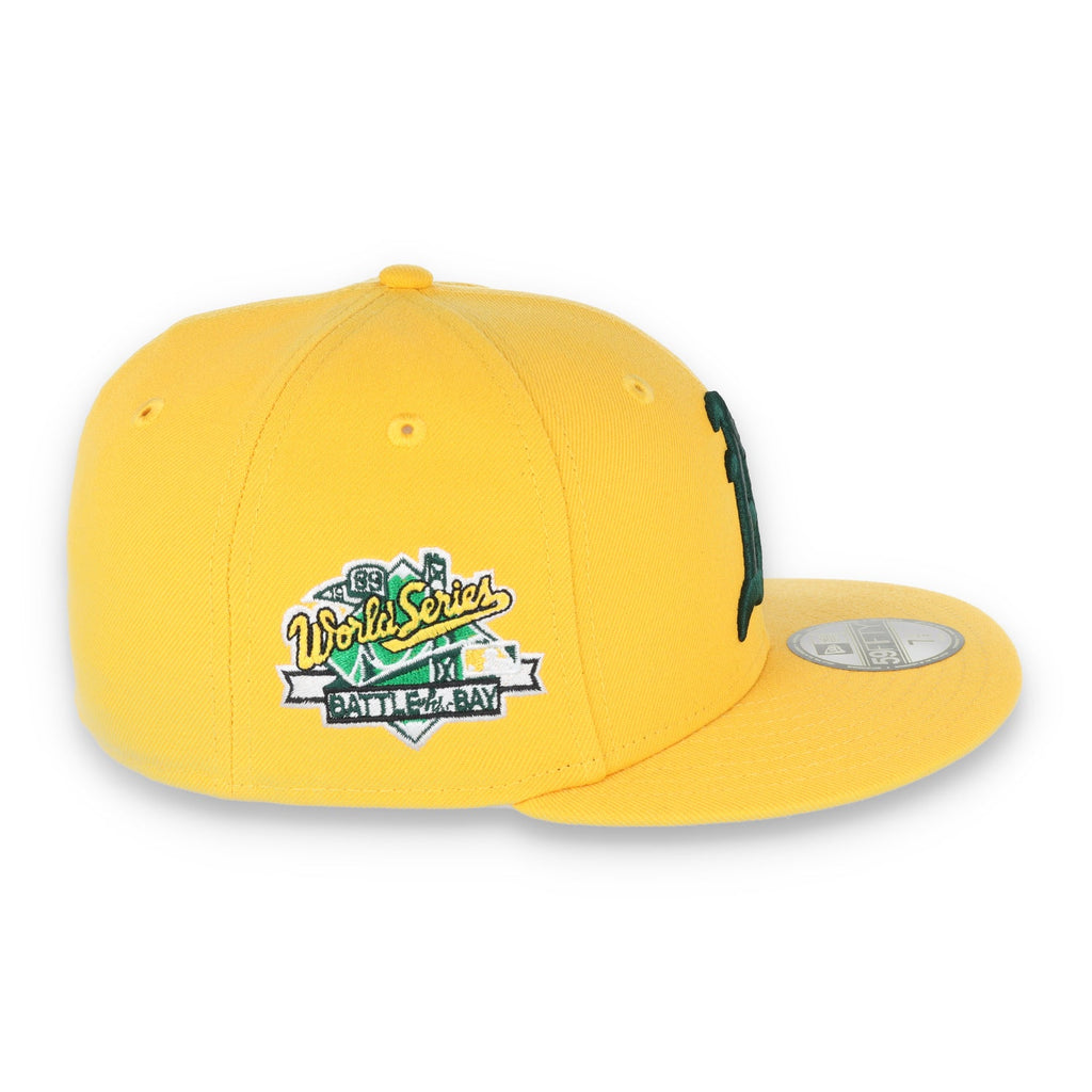 New Era Oakland Athletics 1989 Battle of the Bay Patch 59FIFTY Fitted-Yellow/Forest Green product image 5, provided for
