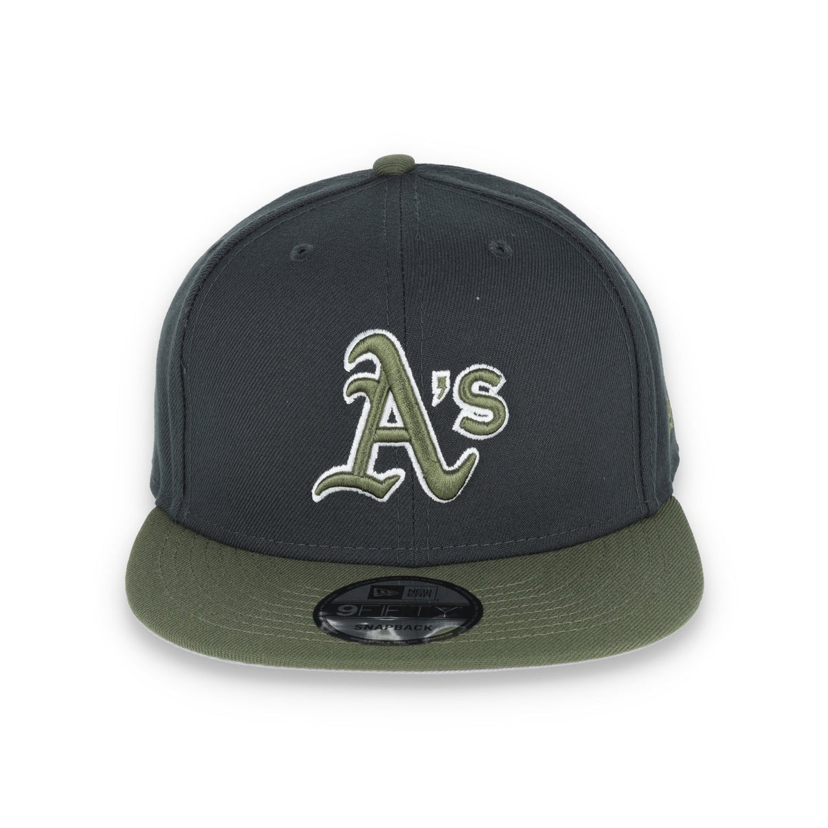 New Era Oakland Athletics 2-Tone Color Pack 9FIFTY Snapback Hat - Grey/Olive product image 2, provided for visual reference