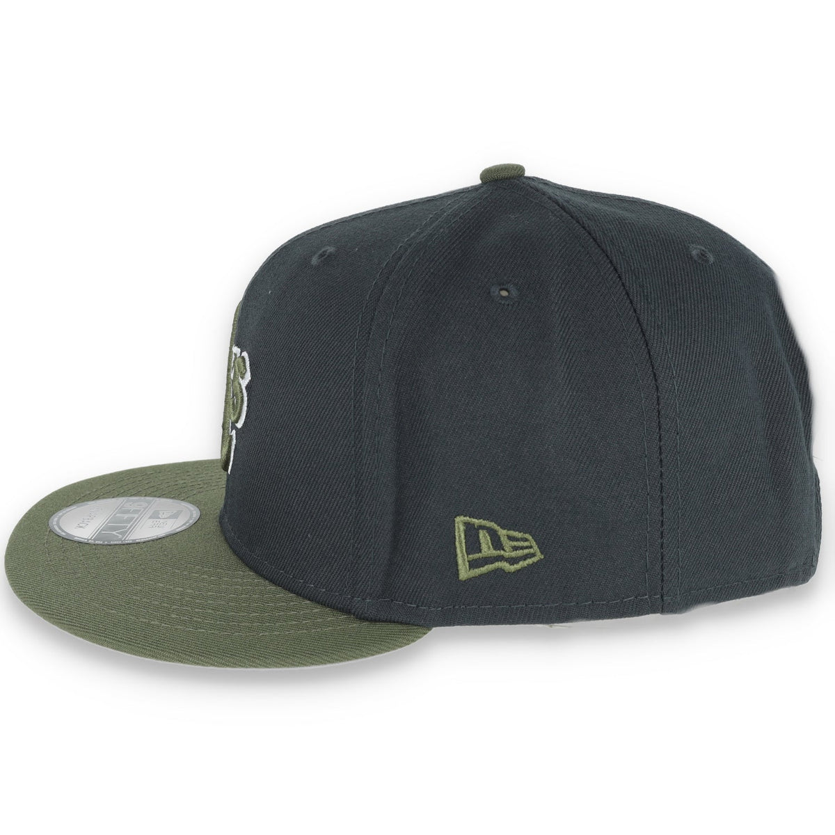 New Era Oakland Athletics 2-Tone Color Pack 9FIFTY Snapback Hat - Grey/Olive product image 4, provided for visual reference