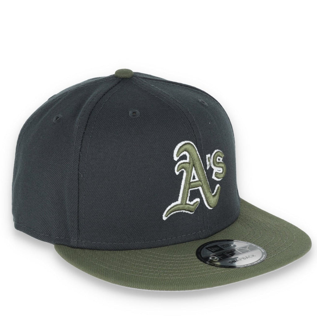 New Era Oakland Athletics 2-Tone Color Pack 9FIFTY Snapback Hat - Grey/Olive product image 1, provided for visual reference