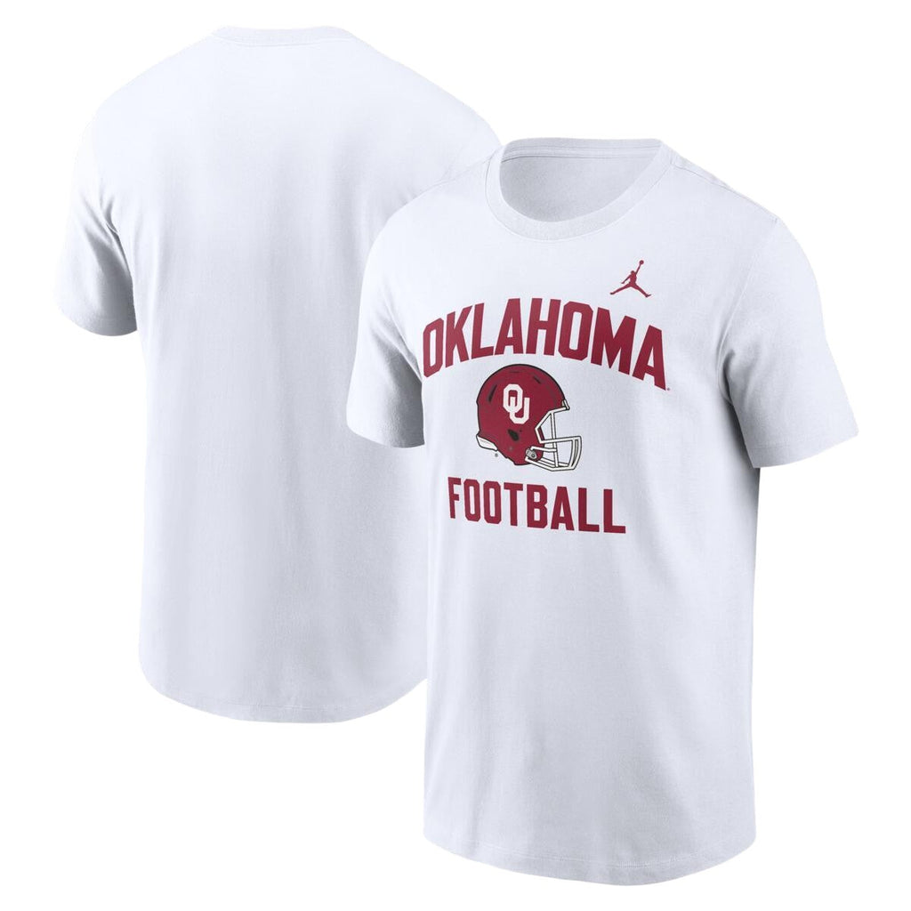 Oklahoma Sooners Nike Mens White T-Shirt product image 1, provided for visual reference and product detail review