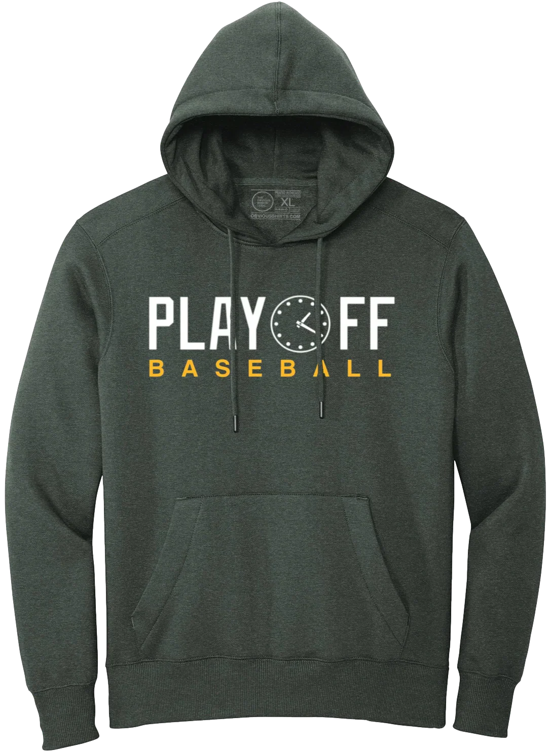 Playoff Baseball Green Hoodie by Obvious Shirts product image 1, provided for visual reference and product detail review