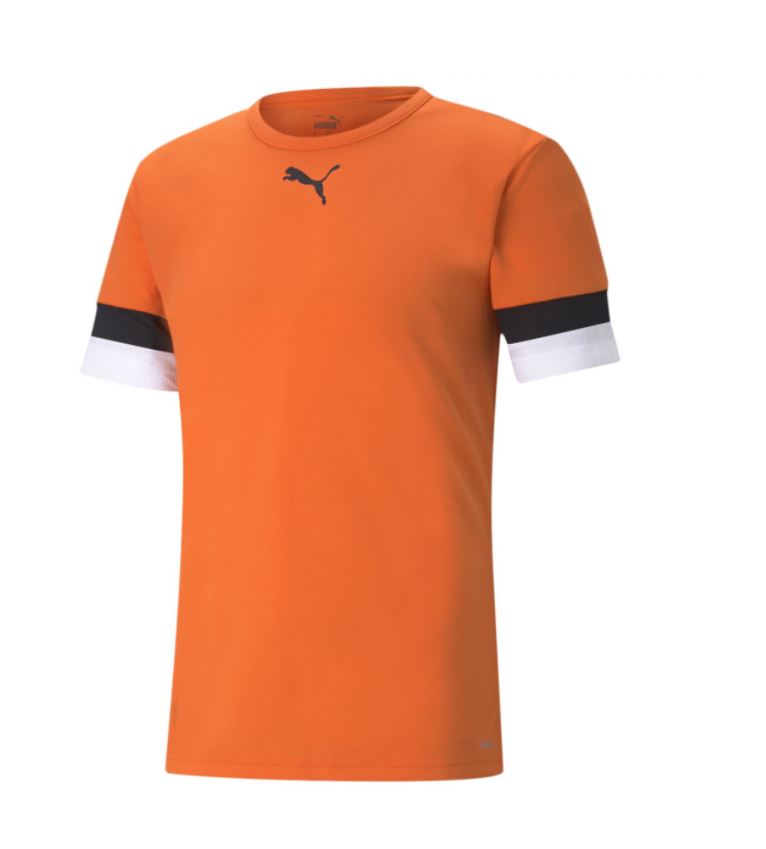 PUMA teamRISE Jersey - GOLDEN POPPY-Puma Black-Puma White product image 1, provided for visual reference and product detail