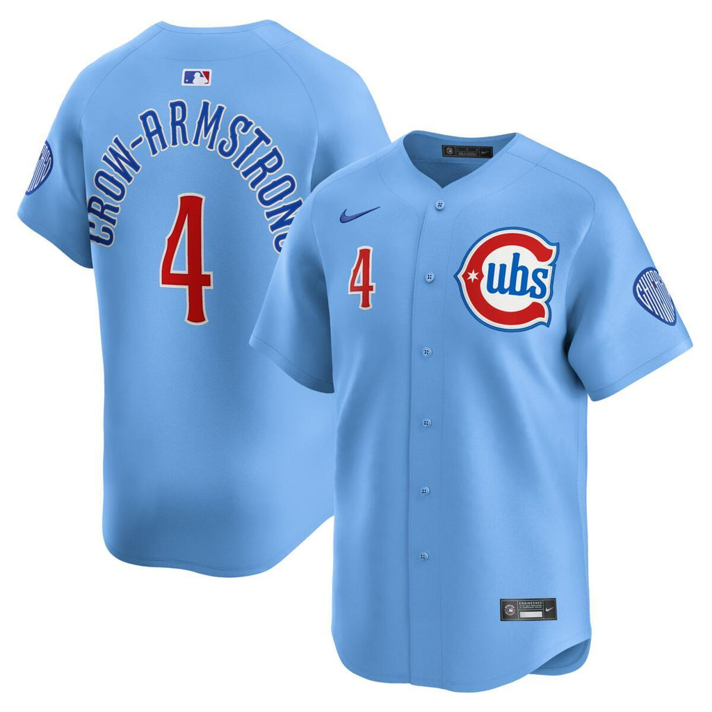 Pete Crow-Armstrong Chicago Cubs Nike Men Light Blue 2nd Alternate Limited Jersey product image 1, provided for visual
