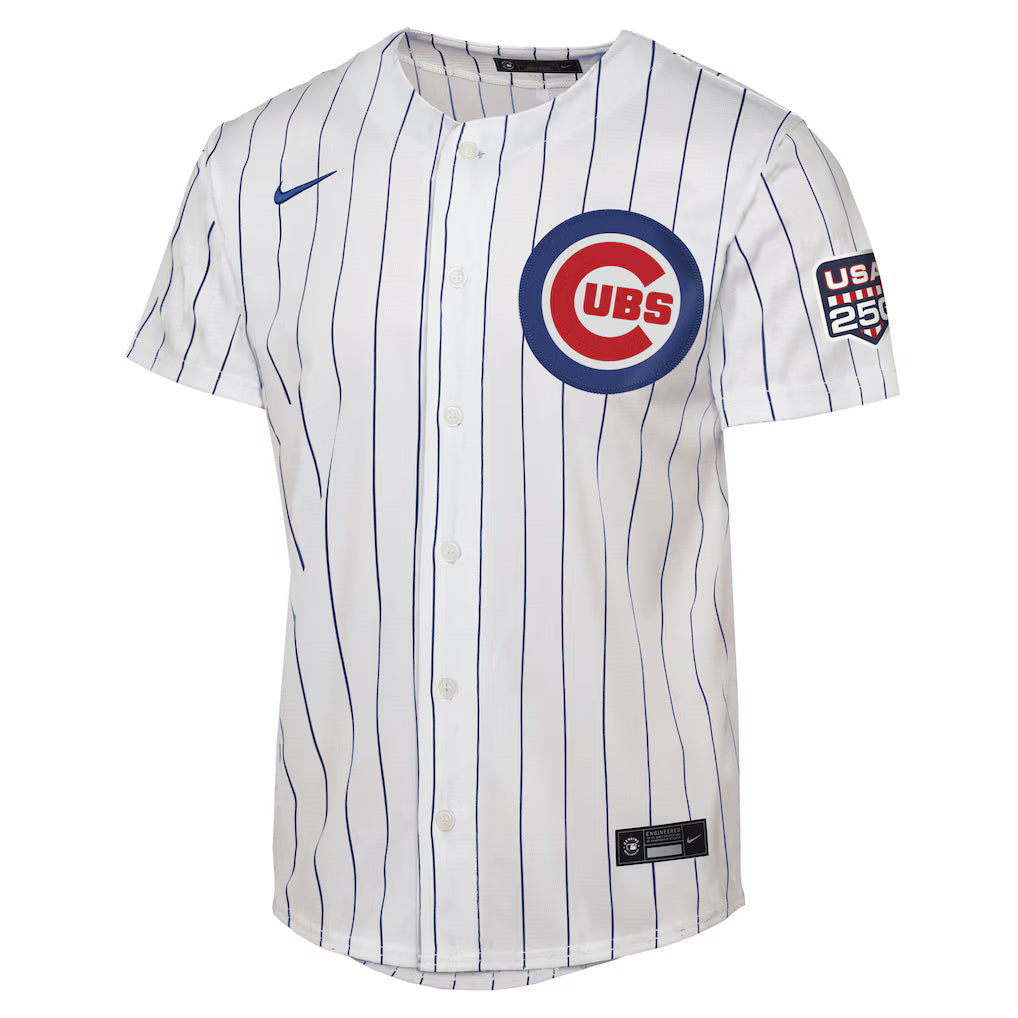 Pete Crow-Armstrong Chicago Cubs Nike Men USA 250 Fourth of July Home Pinstripe Jersey product image 3, provided for visual