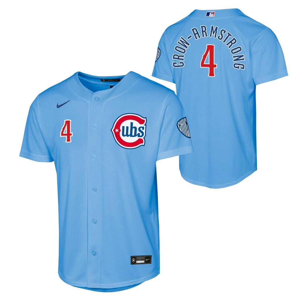 Pete Crow-Armstrong Chicago Cubs Nike Youth Alt 2 Blues Homerun Jersey product image 1, provided for visual reference and