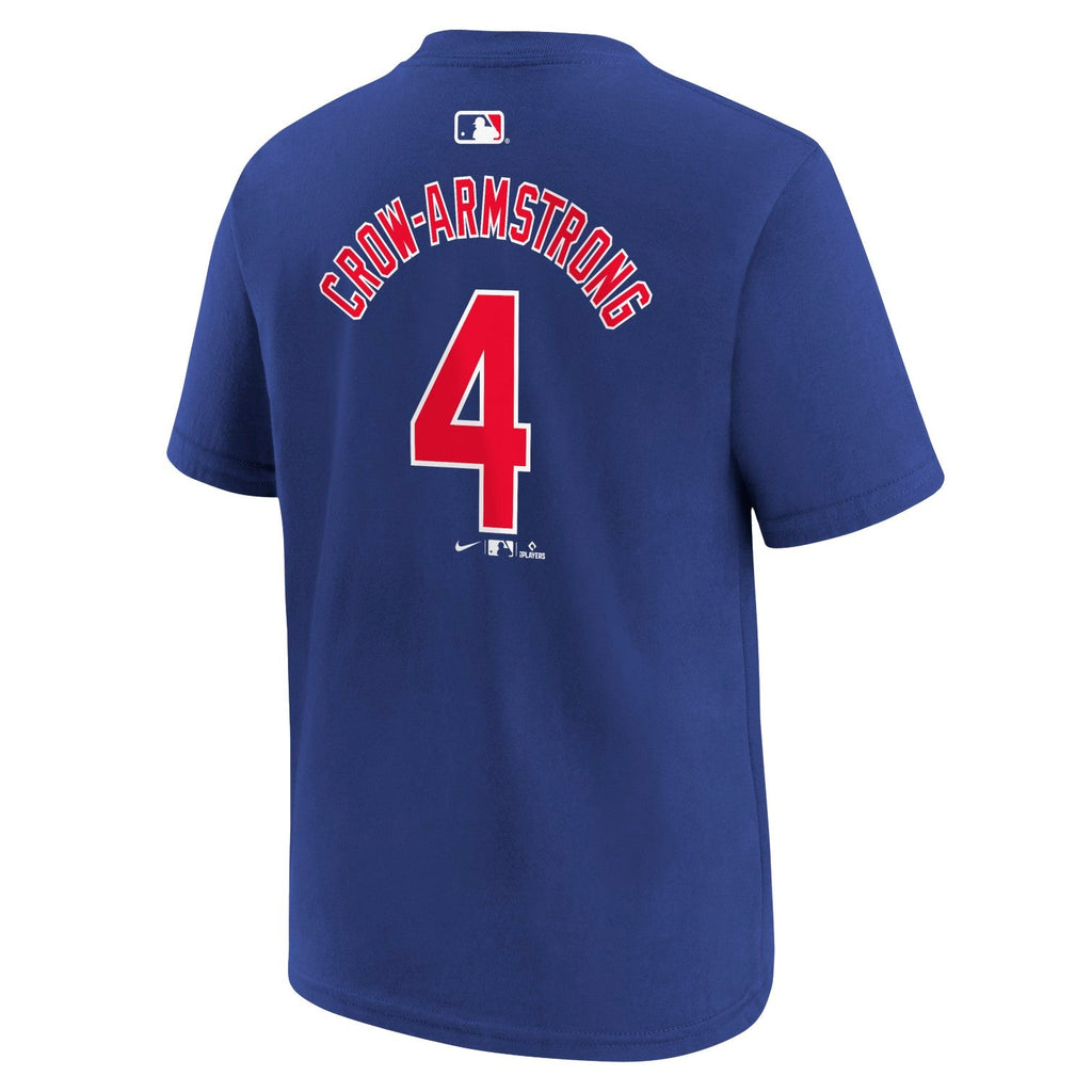 Pete Crow-Armstrong Chicago Cubs Nike Youth Royal Name and Number T-Shirt product image 2, provided for visual reference and
