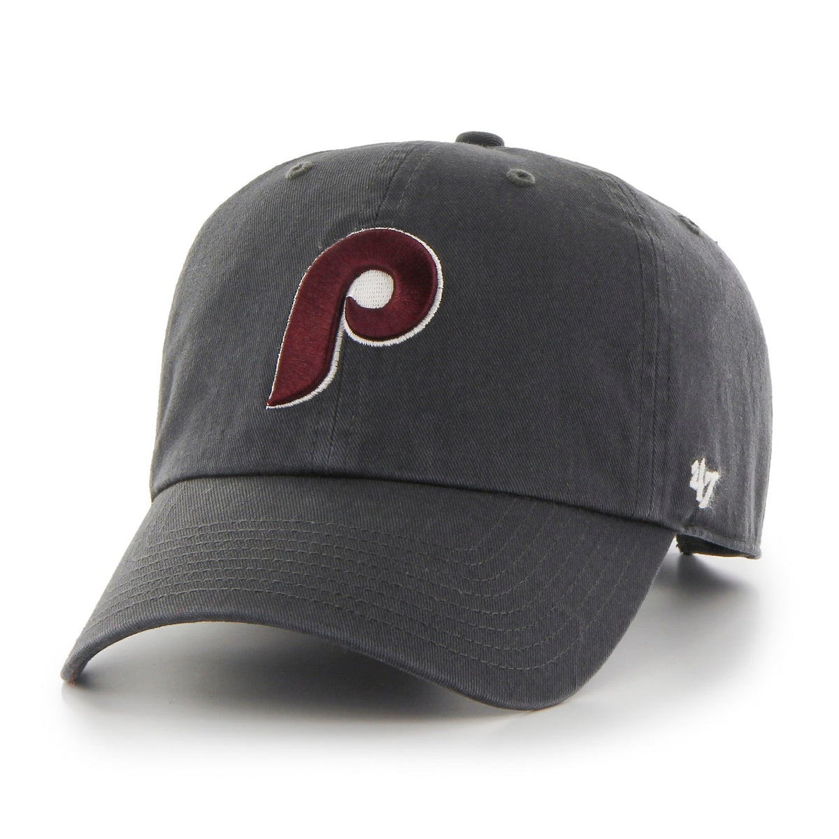 Philadelphia Phillies '47 Charcoal Cooperstown Clean Up Adjustable Hat product image 1, provided for visual reference and