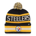 Pittsburgh Steelers '47 Black Bering Cuffed Knit Hat product image 1, provided for visual reference and product detail review