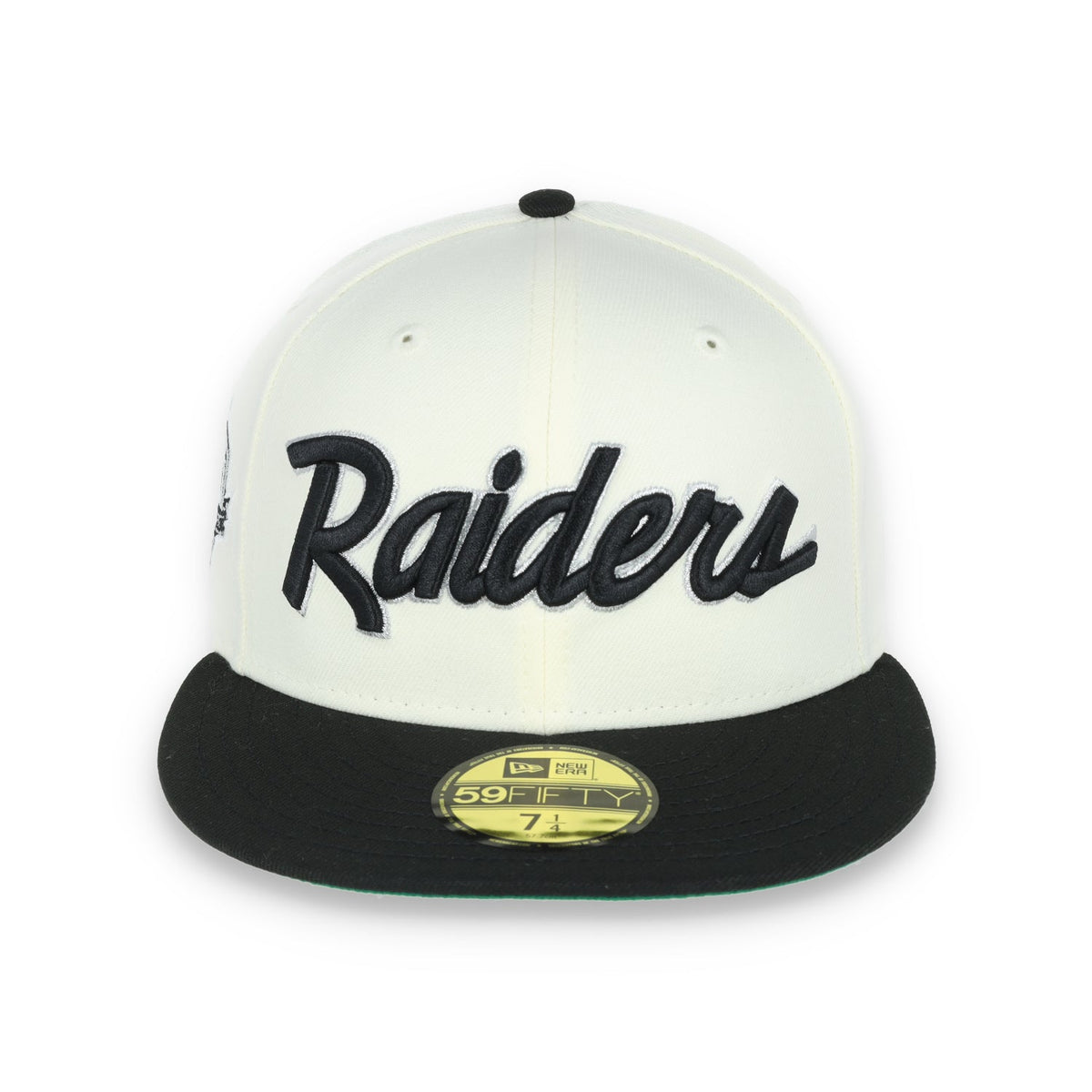 Las Vegas Raiders Script 50th Anniversary Side Patch New Era 59Fifty Fitted-Chrome/Black product image 2, provided for